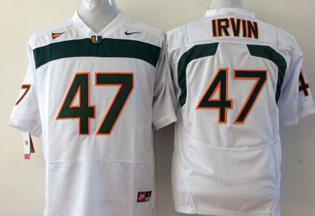 Men Miami Hurricanes 47 Irvin White 2025 NCAA Jersey